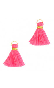 Ibiza style Tassel 1.5cm Gold-neon pink